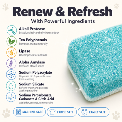 FluffyFriend Washing Machine Cleaner ingredients infographic